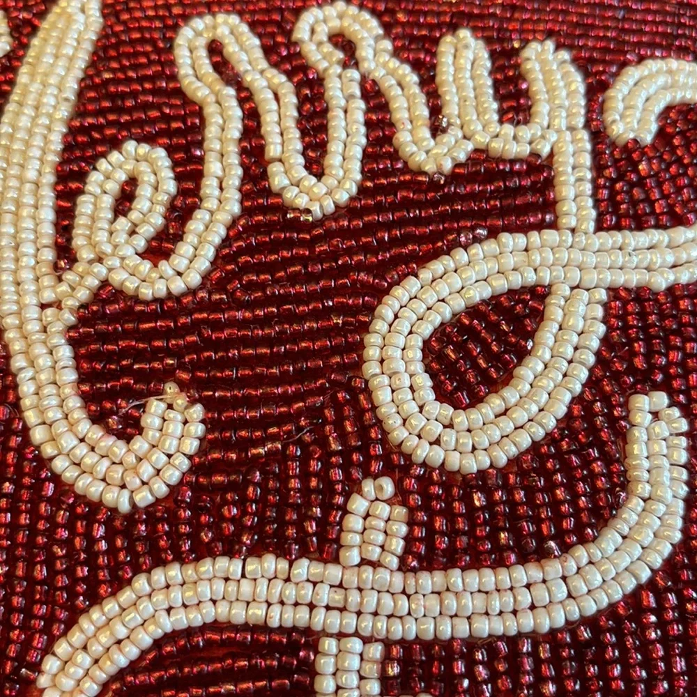 Beaded Merry Christmas Pillow.